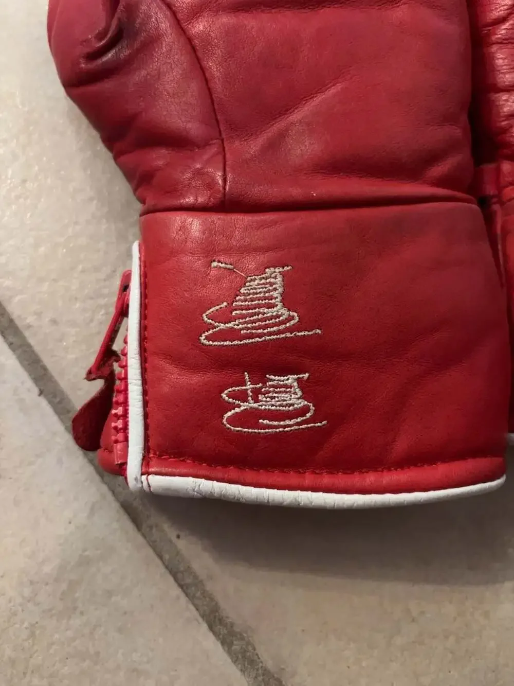Vintage Heini Hemmi Red Leather Ski Mittens 1980s Swiss Mountaineering Gloves SM